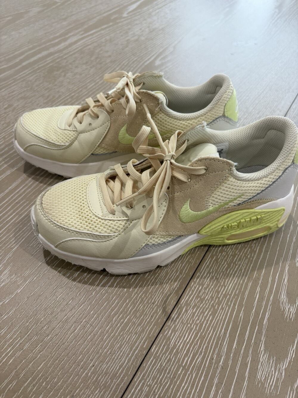 Size 6 Nike Air Max Excee Alabaster Light Lemon Twist Women’s, Used Without Box